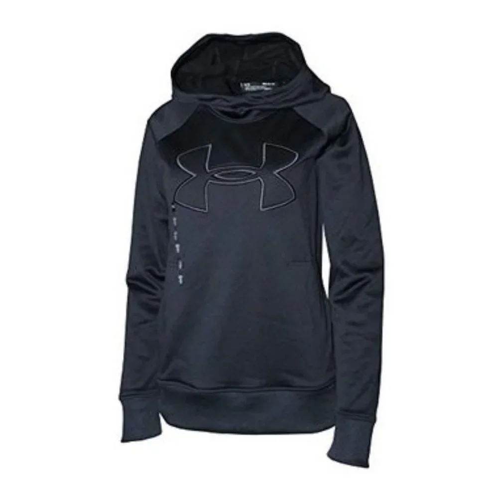 Under Armour ColdGear Black Loose Fit Pullover Hooded Sweatershirt Women's Small